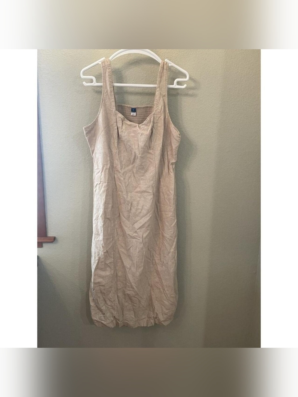 Old Navy Linen Blend Dress Sleeveless Midi Beige XL Summer Outdoor Casual